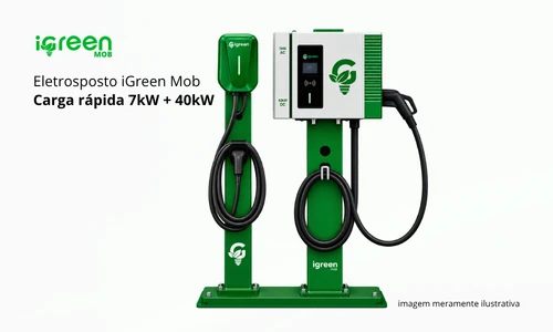 Eletroposto iGreen Mob carga rápida 7 kW mais 40 kW